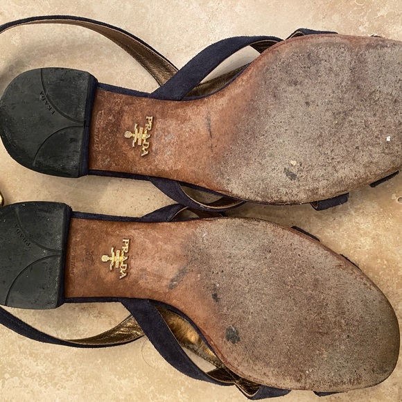 Black Studded Prada Sandals 37 7 - Picture 2 of 6